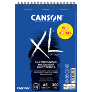 CANSON Bloc de dessin XL MIXED MEDIA Textured Promo, A4