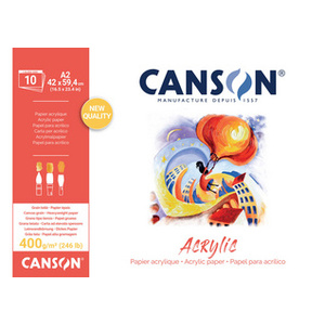 CANSON Bloc papier dessin 'Acrylic', 420 x 594 mm, 400 g/m2