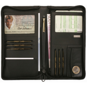 Alassio Organiseur de voyage, cuir nappa, noir