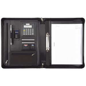 Alassio Serviette classeur 'CARPO', A4, cuir nappa, noir