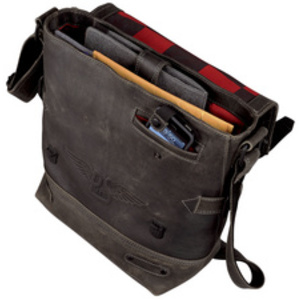 PRIDE&SOUL Sac à bandoulière 'FLAT', cuir, gris-noir