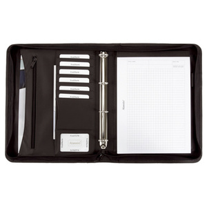 Alassio Serviette classeur 'RONDO', A4, similicuir, noir