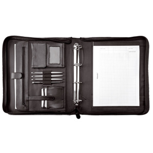 Alassio Serviette classeur 'AREZZO', A4, cuir, noir