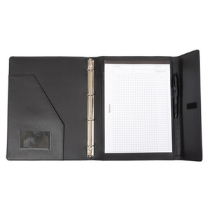 Alassio Classeur à anneaux SALVO, A4, simili cuir, noir