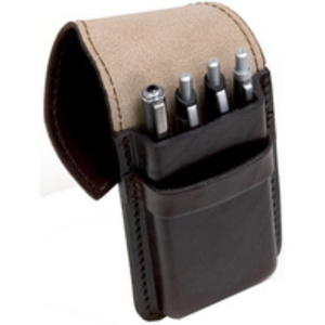 MIKA Etui à stylos pour 4 stylos, cuir, marron