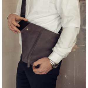 PRIDE&SOUL Sac à bandoulière CROSS, cuir, gris