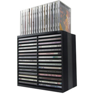 Fellowes Rack CD/DVD Spring, pour 30 CD en boîte Jewel, noir