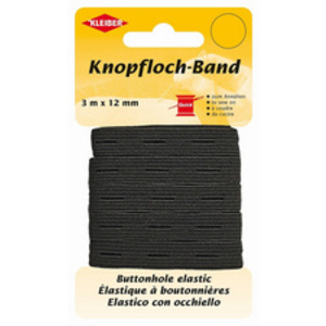 KLEIBER Elastique à boutonnières, 12 mm x 3 m, blanc