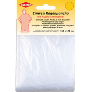 KLEIBER Poncho de pluie jetable, avec capuche, transparent