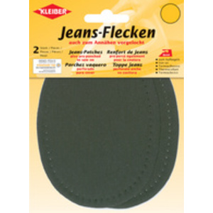 KLEIBER Patch thermocollant ovale pour jeans, gris