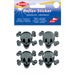 KLEIBER Sticker réflechissant 'tête de mort', argent