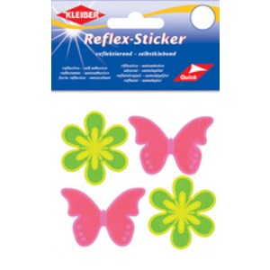 KLEIBER Sticker réflechissant 'Fleur & papillon' jaune/rose