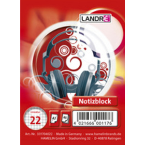 LANDRE bloc-notes à spirale, format A7, 40 feuilles,