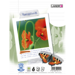 LANDRE Cahier à spirale 'Recycling' A4, ligné, 160 pages
