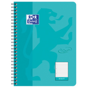 Oxford Cahier Touch, B5, ligné, 160 pages, bleu aqua
