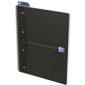 Oxford Cahier à spirale 'Smart Black', A4+, quadrillé, noir  - 27483