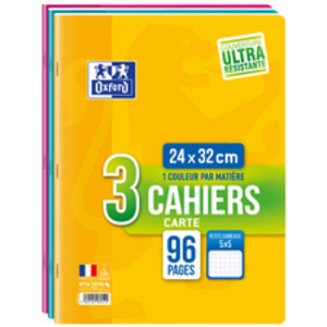 Oxford Cahier piqûre, 170 x 220 mm, seyès, 96 pages,lot de 5