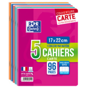 Oxford Cahier piqûre, 240 x 320 mm, Seyès, 96 pages,lot de 5
