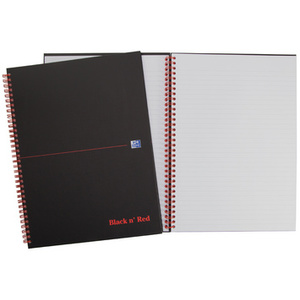 Oxford Cahier à spirale Black n' Red, format A4, quadrillé