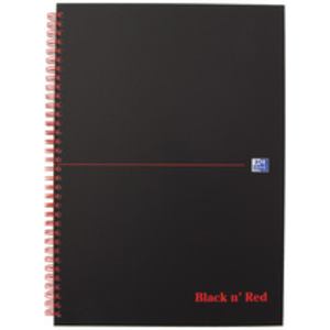 Oxford Cahier à spirale Black n' Red, A5, quadrillé, carton