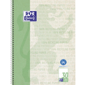 Oxford Cahier à spirales 'Recycling', A4+, quadrillé