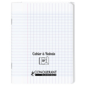 CONQUERANT CLASSIQUE Cahier à rabat 170 x 220 mm, bleu
