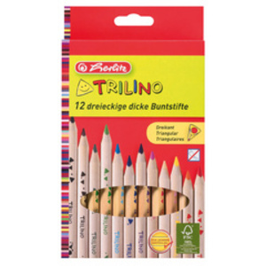 herlitz Crayon de couleur triangulaire Trilino, étui de 12