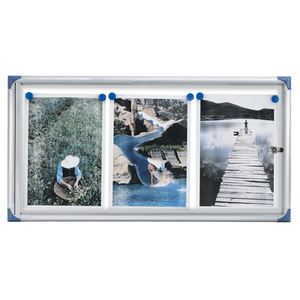 nobo Vitrine d'affichage extra plate, dos en métal, 9 x A4  - 60102