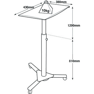 nobo Chariot de projection DV/Dia, en acier, argent