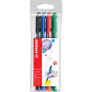 STABILO Stylo-feutre pointMax, étui plastique de 4, Pastell