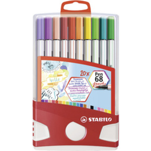 STABILO Feutre de dessin Pen 68 brush, ColorParade de 20
