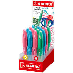 STABILO Stylo plume EASYbirdy 3D Wildlife, A, présentoir