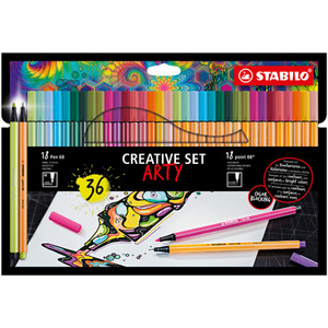 STABILO Set créatif point 88/Pen 68 ARTY, étui carton de 24