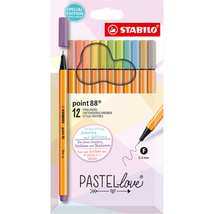 STABILO Feutre à pointe fine point 88 Pastellove, étui