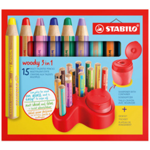 STABILO Crayon multi-talents woody 3en1, set de table