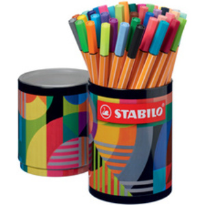 STABILO Feutre fin point 88, boîte métal ronde de 45 ARTY
