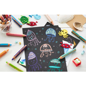 STABILO Crayon multitalent woody 3 en 1, pack écolier de 76