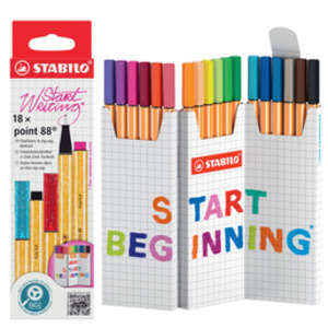 STABILO Feutre fin point 88, set zigzag de 18 pièces