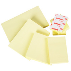 Kores Note adhésive 75 x 75 mm, uni, jaune