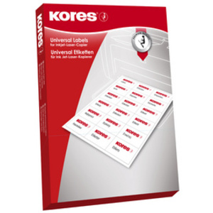 Kores Etiquette universelle, 38,1 x 21,2 mm, blanc