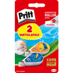 Pritt Rouleau correcteur Mini Flex, 4,2mm x 7m, blister de 2