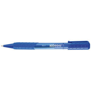 Kores stylo à bille rétractable jetable K-PEN K6, F, bleu