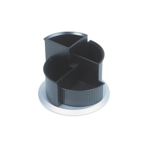 helit Pot multifonction Silver, 4 compartiments, noir/argent