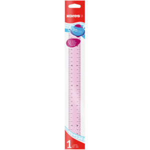 Kores Règle plate, 300 mm, transparent, assorti