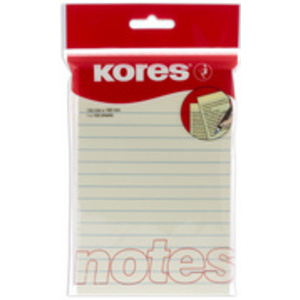 Kores Note adhésive 'jaune pastel' 150 x 100 mm, ligné