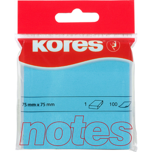Kores Note adhésive 'NEON', 75 x 75mm, uni, bleu fluo