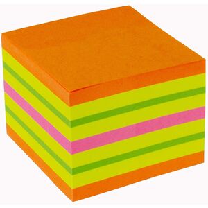Kores Bloc-note cube, 50 x 50 mm, couleurs fluo, 4 couleurs