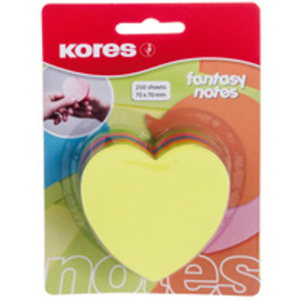 Kores Bloc-note 'Coeur', 250 feuilles, 5 couleurs