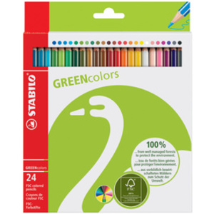 STABILO Crayon de couleur GREENcolors, étui carton de 18