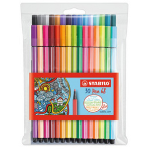 STABILO Feutre Pen 68, étui en plastique de 30